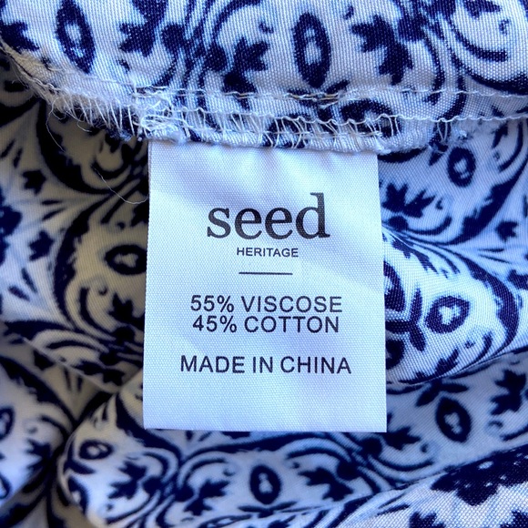 🌟SOLD🌟 Seed Heritage Blue & White Print Wrap Maxi Dress Sz 10 - Picture 10 of 11